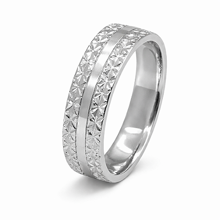 Aliança em Prata 925 Diamantada