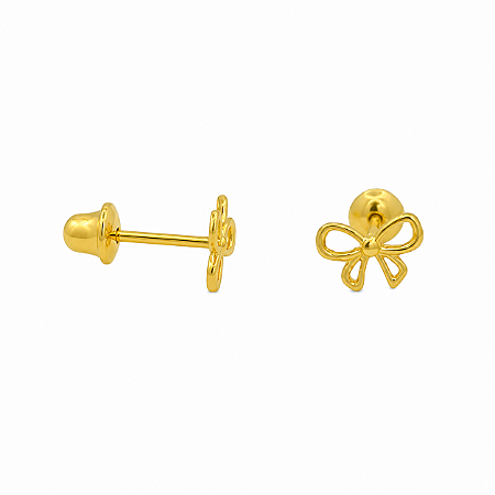 Brinco em Ouro 18K Lacinho Infantil