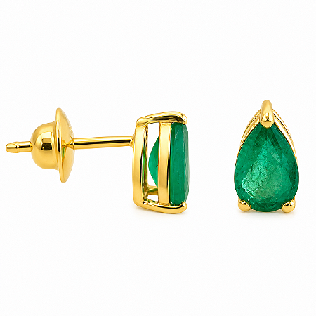Brinco em Ouro 18K com Esmeralda Gota