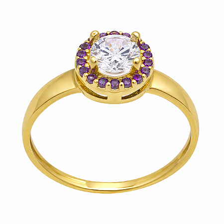 Anel em ouro 18K com zircônia