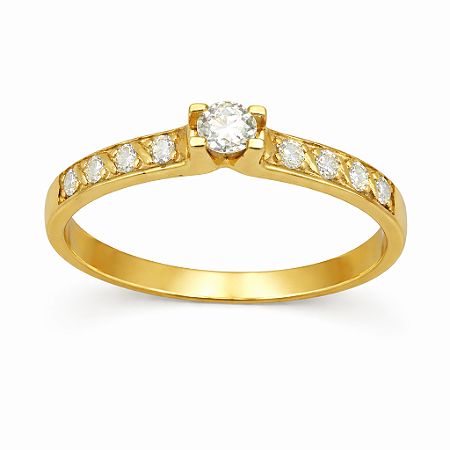 Anel em Ouro 18K Com Diamantes 0.24 CT