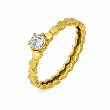 Anel em Ouro 18K com Zirconia