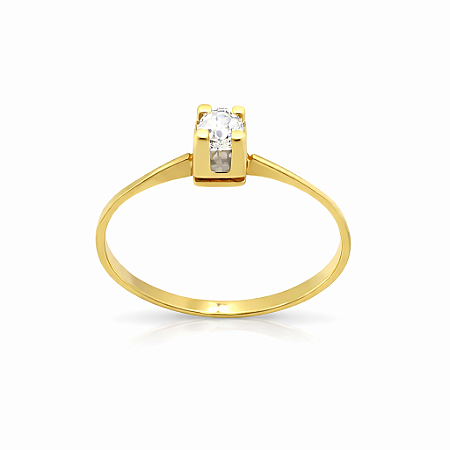 Anel em Ouro 18K com Diamante 0.11 CT