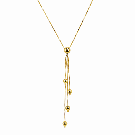 Gargantilha em Ouro 18K Gravatinha com Bolinhas