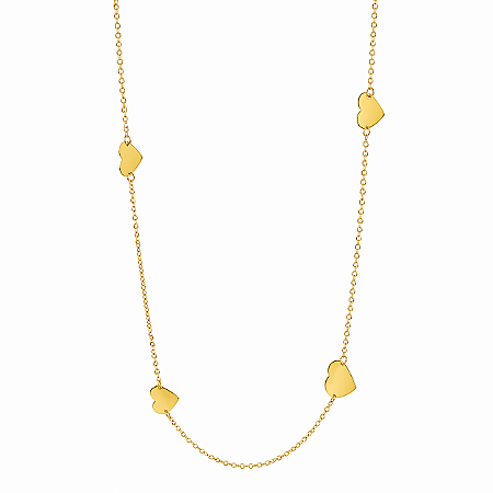 Gargantilha em Ouro 18k com Corações
