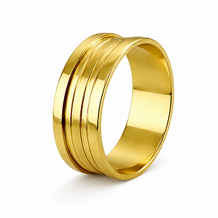 Aliança em Ouro 18K 9,00 mm Diamantada