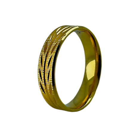 Aliança em Ouro 18K 5,00 mm Fosco Diamantado