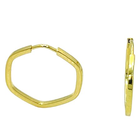 Argola em Ouro 18K Sextavado
