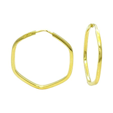 Argola em Ouro 18K Sextavado