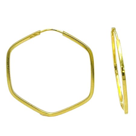Argola em Ouro 18K Sextavado