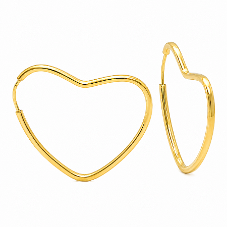 Argola em Ouro 18K Coração