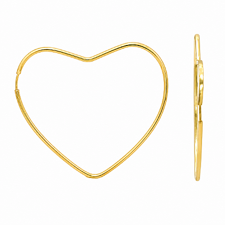Argola em Ouro 18K Coração