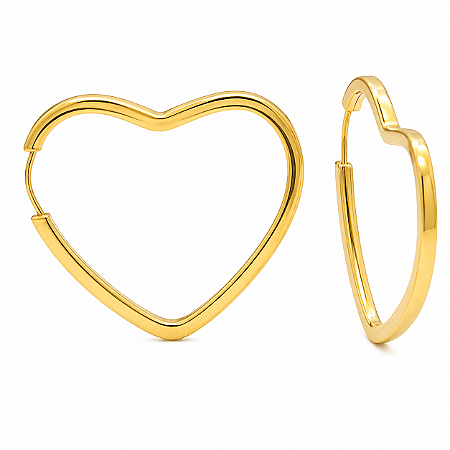 Argola em Ouro 18K Coração