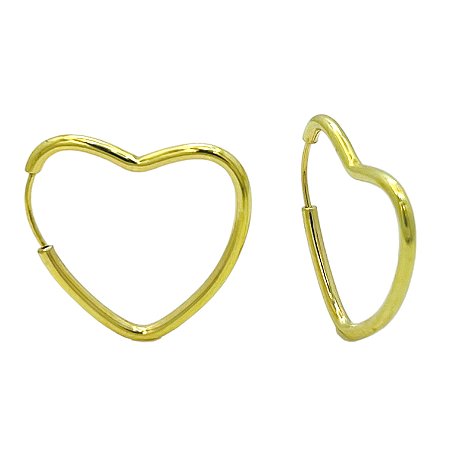Argola em Ouro 18K Coração