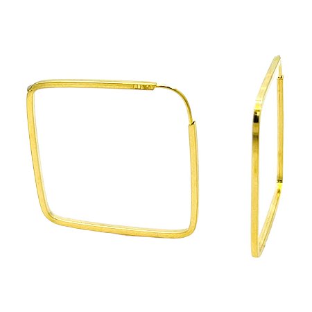 Argola em Ouro 18K Quadrada