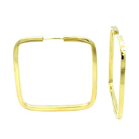 Argola em Ouro 18K Quadrada
