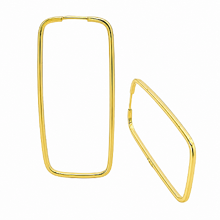 Argola em Ouro 18K Retangular