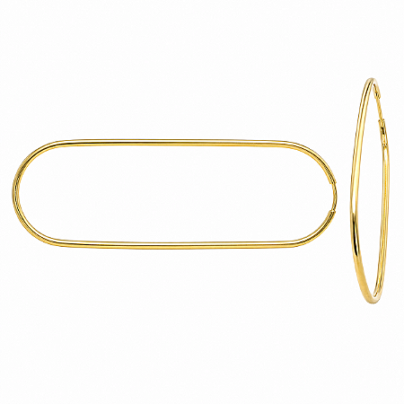 Argola em Ouro 18K Oval Alongada