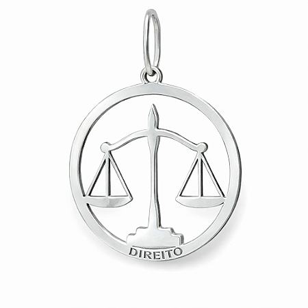 Pingente em Prata 925 Emblema de Direito