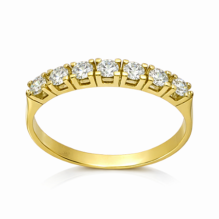 Anel em Ouro 18K Com 7 Diamantes