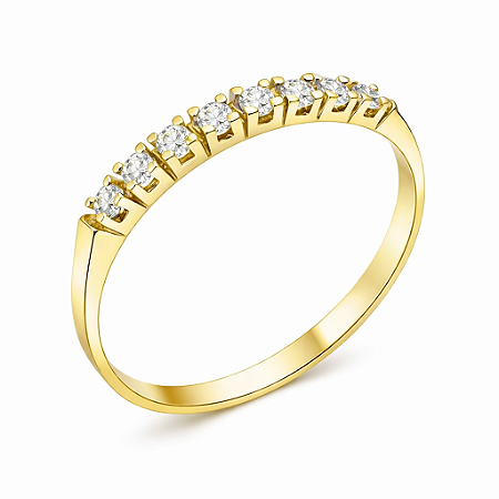 Anel em Ouro 18K Com 9 Diamantes