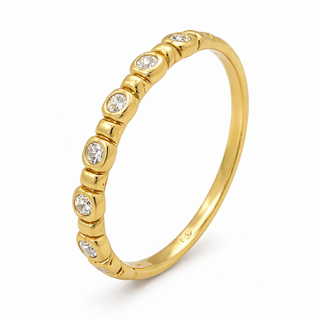 Anel em Ouro 18K Meia Aliança