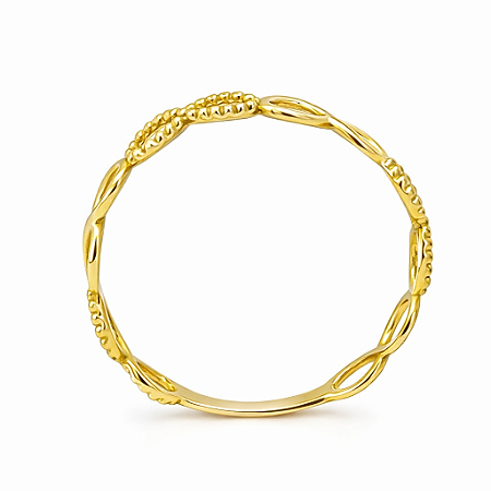 Anel em Ouro 18K Infinito Bolinha