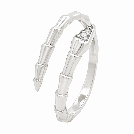 Anel em Prata 925 Cobra com Zirconias