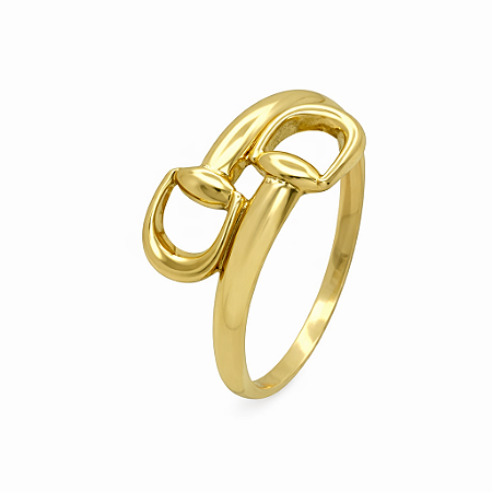 Anel em Ouro 18k Fivela Dupla