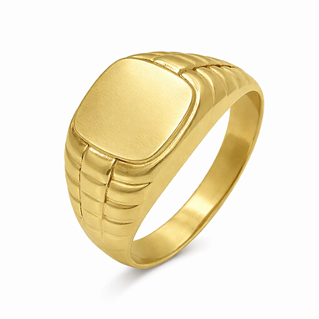 Anel em Ouro 18K Chapa Masculino