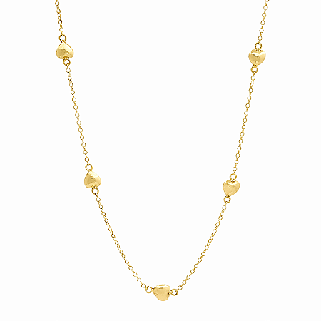 Gargantilha em Ouro 18k Coraçoes
