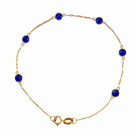 Pulseira em Ouro 18K de Zirconia Azul Royal