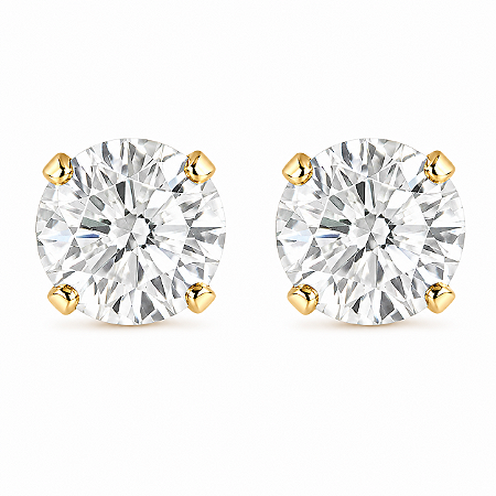 Brinco em Ouro 18K Ponto de Luz Zirconia