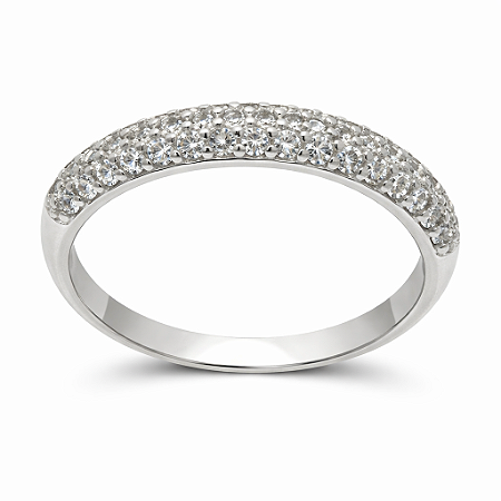 Anel em Prata 925 com Zircônia Branca