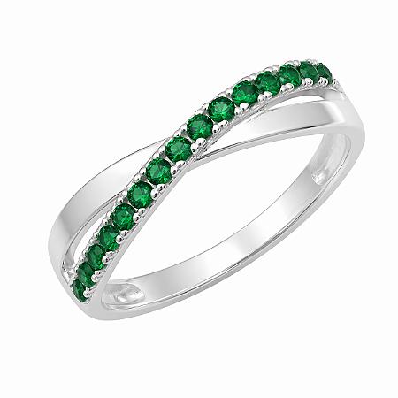 Anel em Prata 925 X Verde