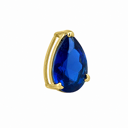 Pingente em Ouro 18k Gota Ponto de Luz Escuro