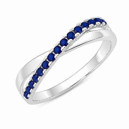 Anel em Prata 925 X Azul Royal