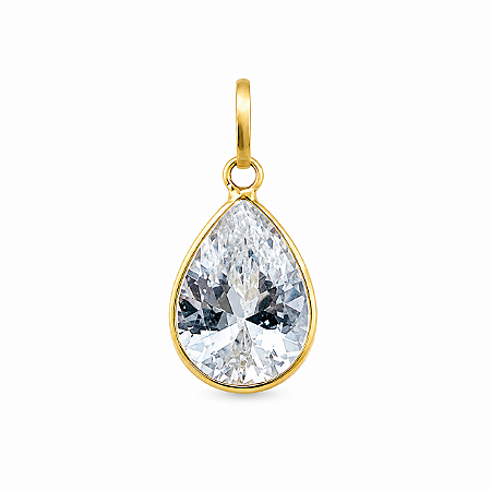 Pingente em Ouro 18k Gota Ponto de Luz