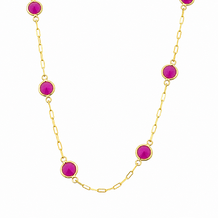 Pulseira em Ouro 18K Zirconias Vermelhas