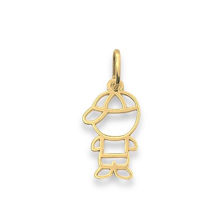 Pingente em Ouro 18K Menino de Bone