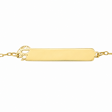 Pulseira em Ouro 18K de Chapinha Infantil Menino