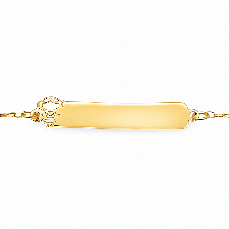 Pulseira em Ouro 18K de Chapinha Infantil Menina