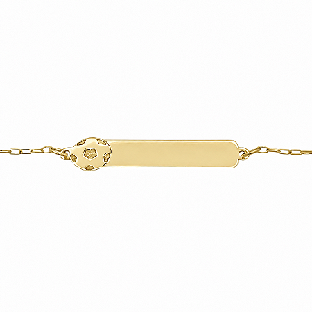 Pulseira em Ouro 18K de Chapinha Infantil Bola