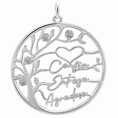 Pingente em Prata 925 Arvore com Nomes personalizado