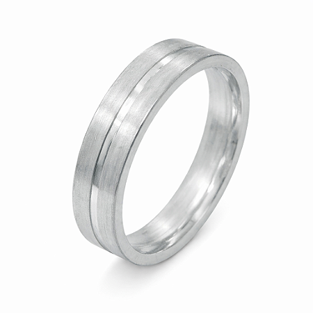 Aliança em Prata 925 Fosco com Friso