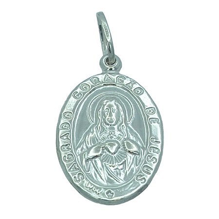 Pingente em Prata 925 Sagrado Coração