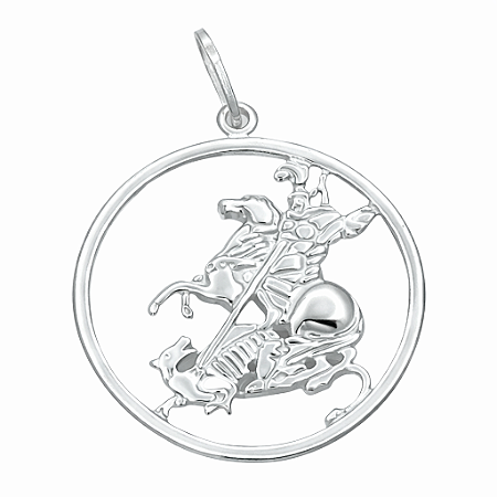 Pingente em Prata 925 São Jorge com Borda