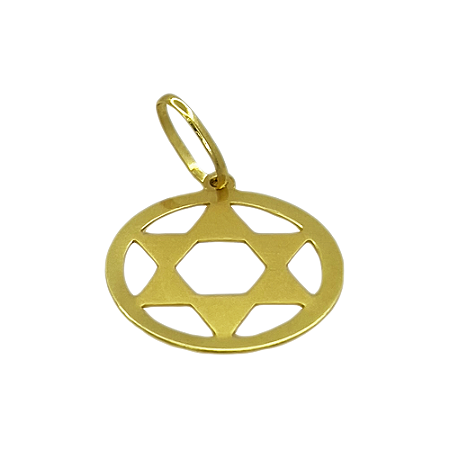 Pingente em Ouro 18k Estrela Davi (6 Pontas)