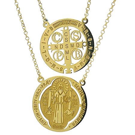 Escapulario em Ouro 18K São Bento