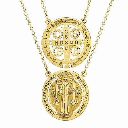 Escapulario em Ouro 18K São Bento